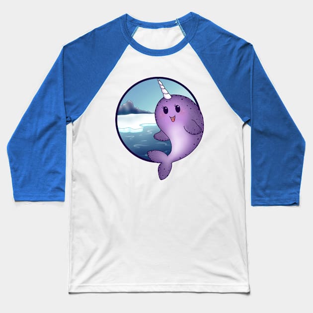 Purple Narwhal Baseball T-Shirt by Redheadkls